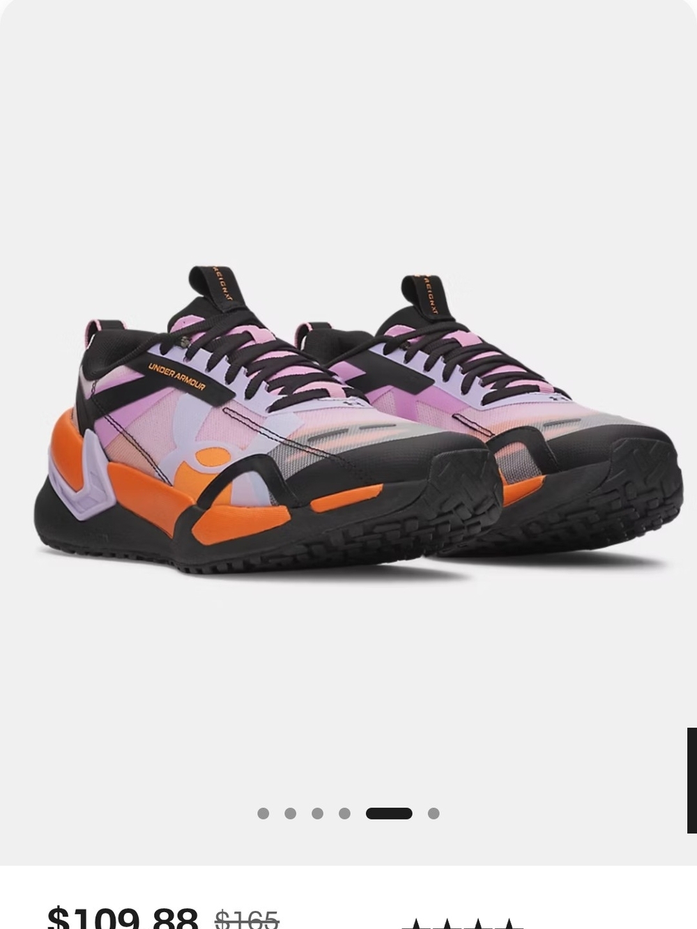 Under Armour Women’s Pink and Orange Trail Sneakers